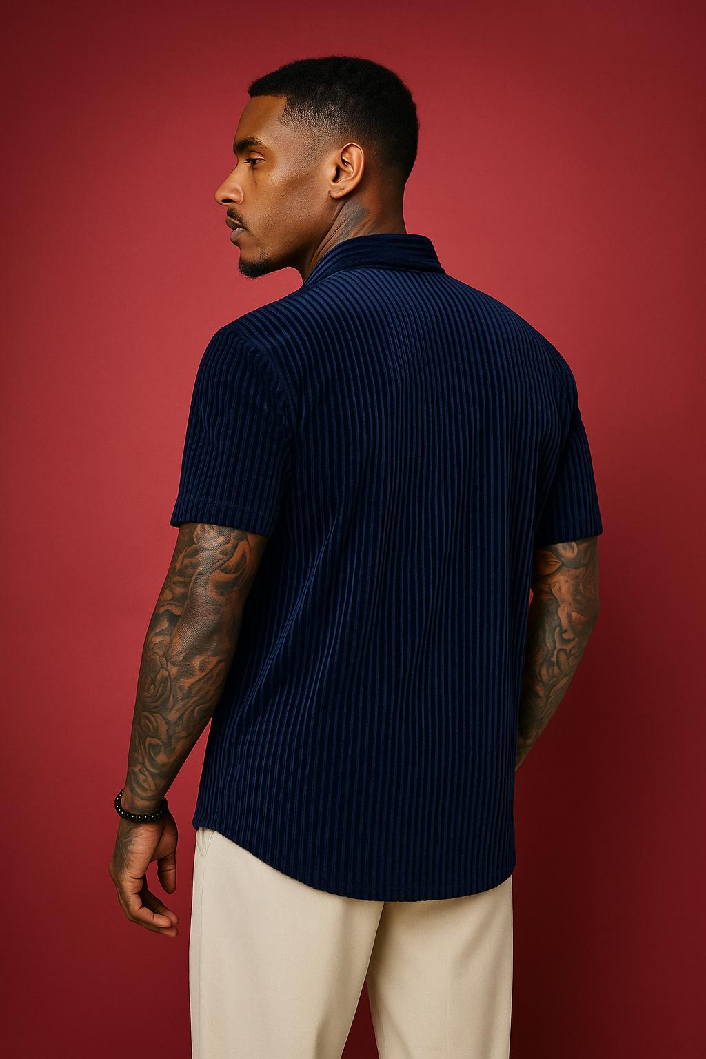 “CETO Midnight Sway” – Velvet Party Shirt