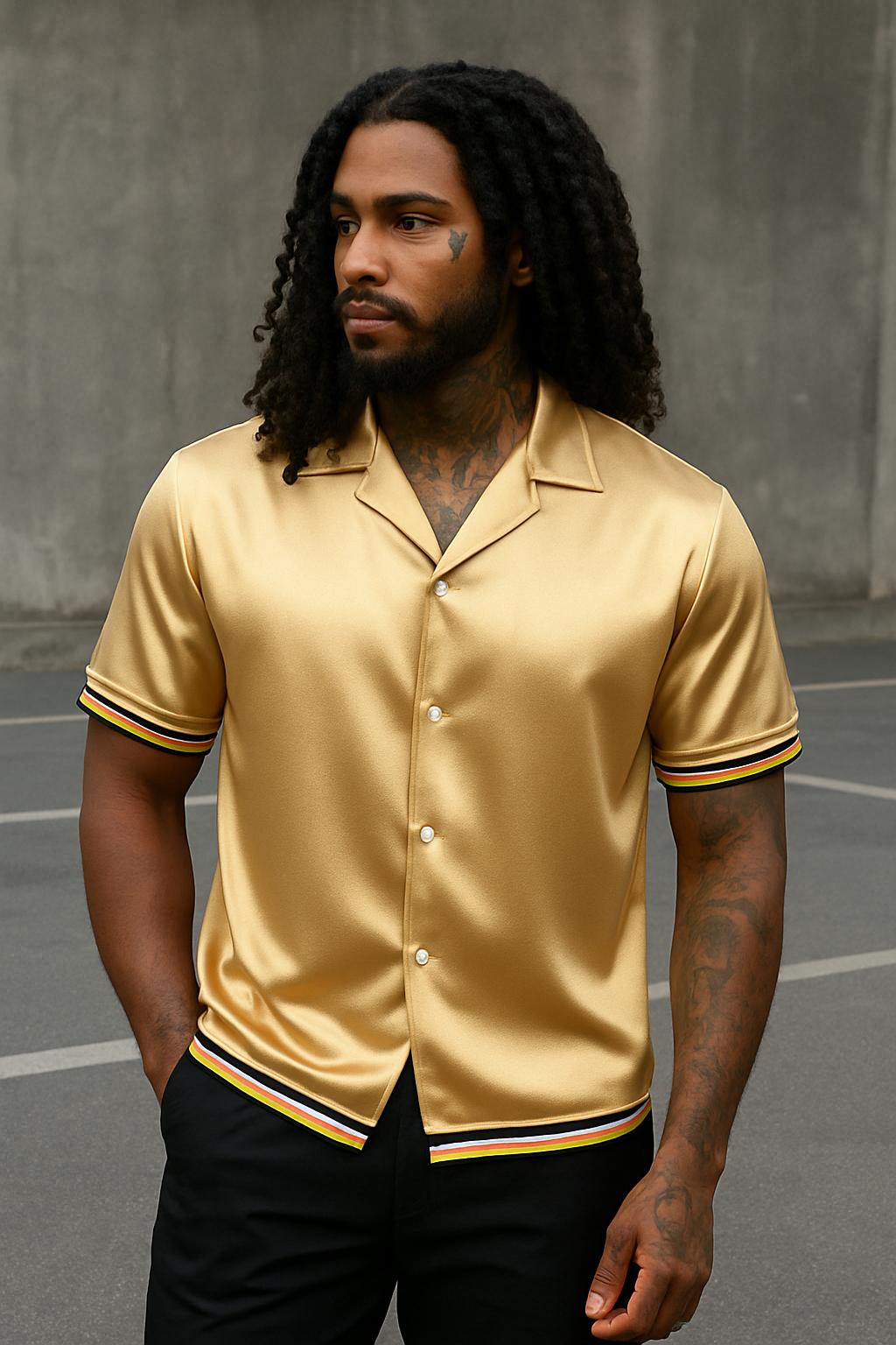 “CETO Golden League” – Satin Statement Shirt