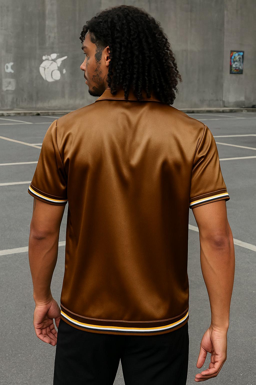 “CETO Mocha Motion” – Satin Street Shirt