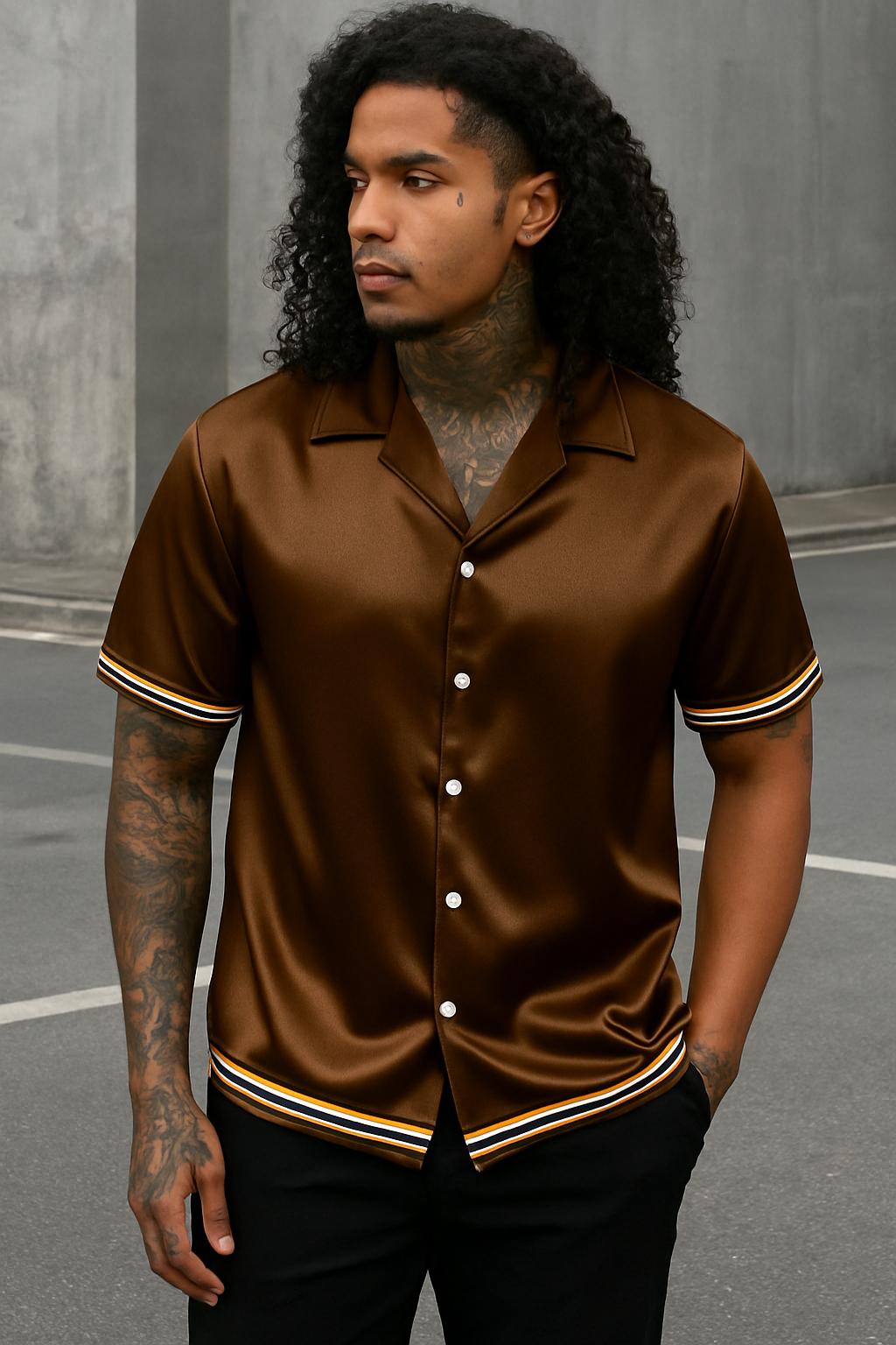 “CETO Mocha Motion” – Satin Street Shirt