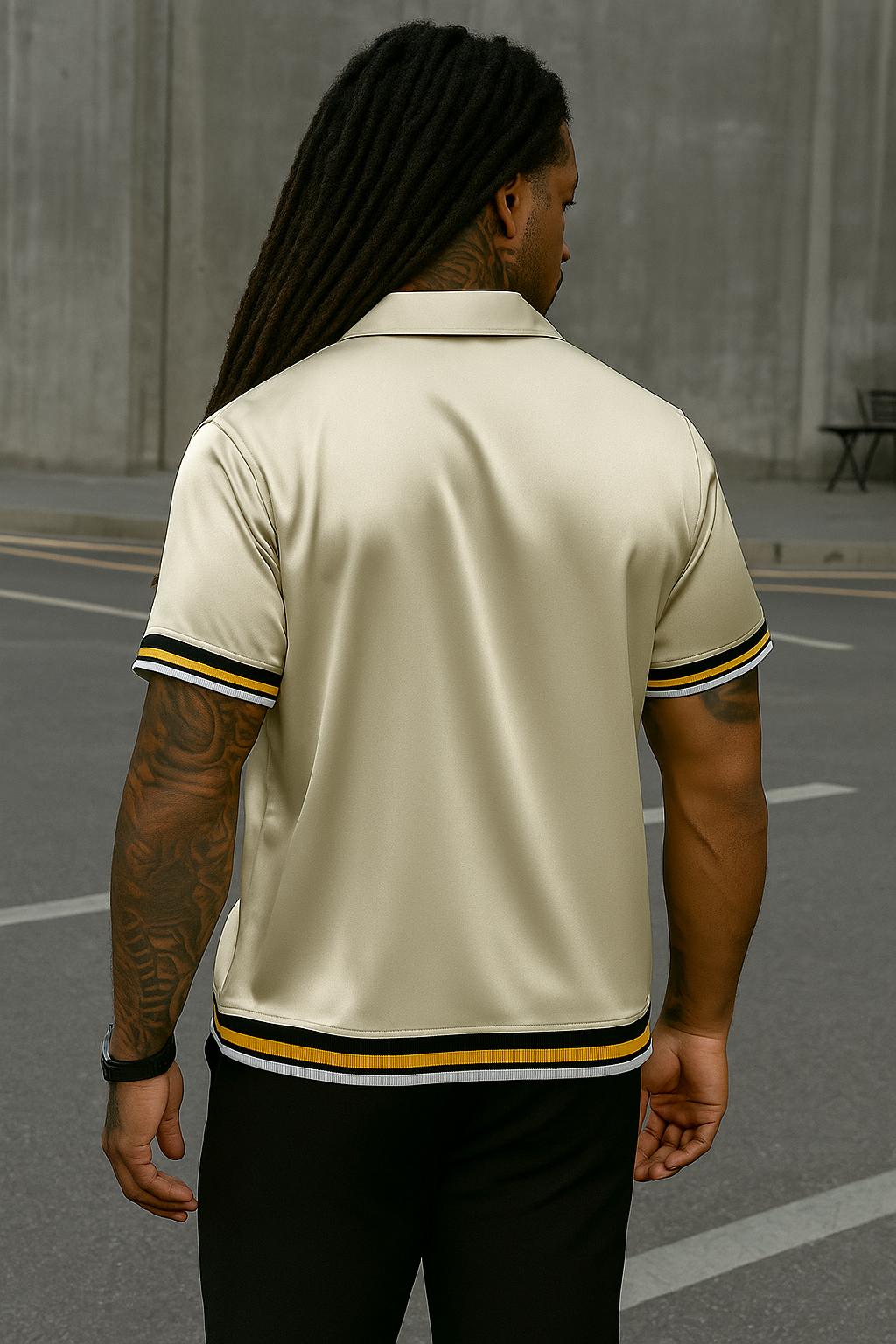 “CETO Silk Sand” – Casual Satin Shirt