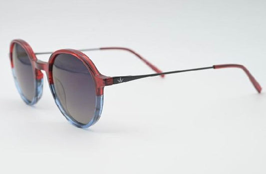 Sossa “Eclipse Hue” – Sonnenbrille in Rot-Blau mit feinem Metallbügel