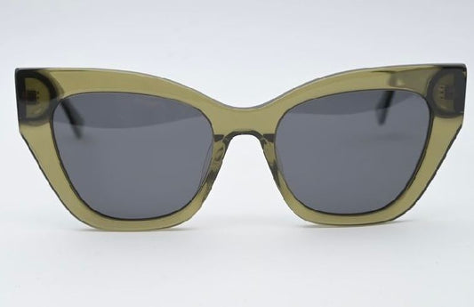 Sossa “Fierce Frame” – Sonnenbrille in Oliv-Transparent