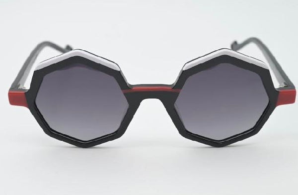 Sossa “OctaPop” – Sonnenbrille mit achteckigem Rahmen in Red/Blue und Black/Red