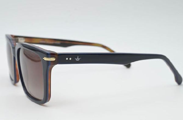 Sossa “Crownline” – Sonnenbrille in Navy & Havana mit goldenen Details