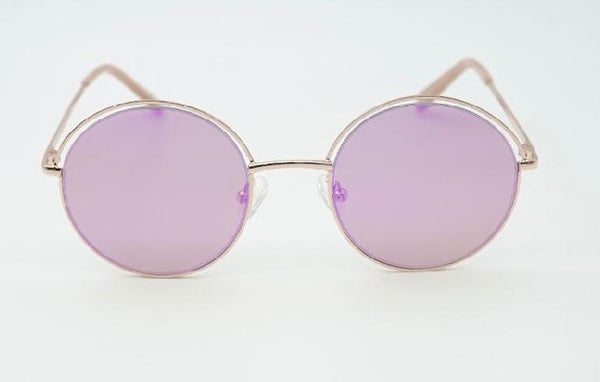 Sossa “Luna” – Runde Sonnenbrille mit zartem Metallrahmen und violetten Gläsern