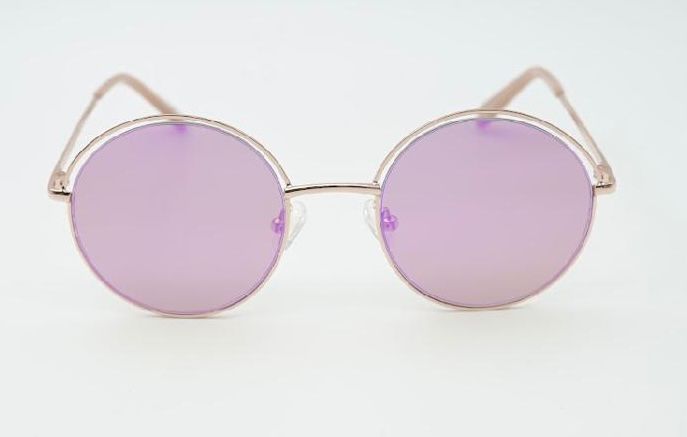 Sossa “Luna” – Runde Sonnenbrille mit zartem Metallrahmen und violetten Gläsern